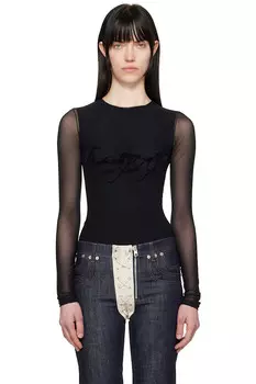 Флокированная футболка с тату-лентой Jean Paul Gaultier, черный