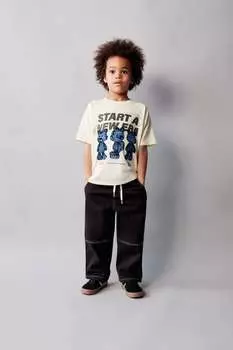 Флокированная кукольная футболка ZARA, экрю