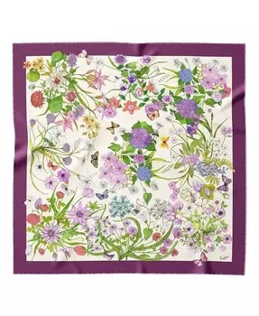 Flora - Шелковый платок ручной работы для женщин Elizabetta, фиолетовый