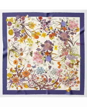 Флора - Женский шарф из ручного проката шелка Elizabetta, фиолетовый