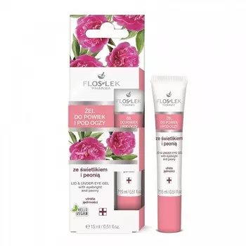 Floslek, Eye Care, гель с просветом и пионом для век и под глазами, 15 мл Flos-Lek