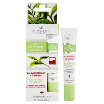 Floslek гель для глаз и глаз со скайлайтом и чаем, 15 мл