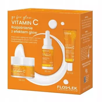 FlosLek go for glow…VITAMIN C Осветляющий с эффектом сияния, Косметический набор, 3 шт.