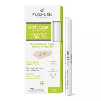 Floslek, Маскирующий консилер Anti Acne 24h System, 1 светлый оттенок