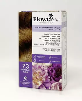 Flowertint, Стойкая краска для волос, Золотая серия, 7.3 Средний золотистый блондин