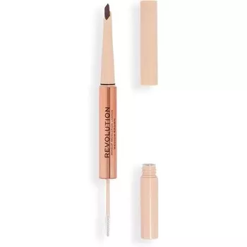 Fluffy Brow Filter Duo Карандаш для бровей и гель для бровей, средне-коричневый Makeup Revolution