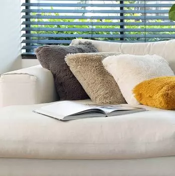 FLUFFY - Чехол на подушку полиэстер серо-коричневый/коряга 45x45 см Dutch Decor