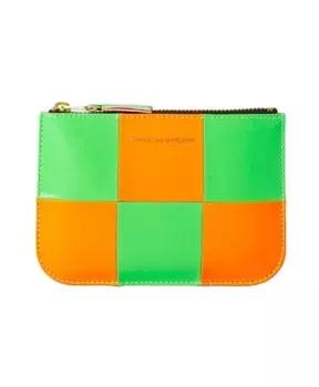 Флюоресцентный кошелек с квадратами Comme Des Garons, оранжевый