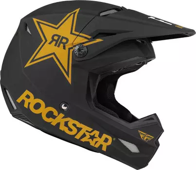 Шлем Fly Racing Kinetic Rockstar для мотокросса, черный/желтый