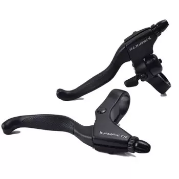 fmfxtr велосипедная тормозная ручка пара универсальных тормозных аксессуаров для горного велосипеда с супер громким звонком алюминиевая тормозная ручка черная (левая и правая пара) FMFSport