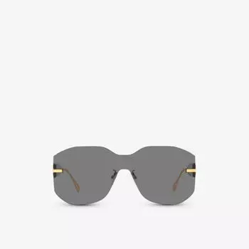 FN000635 FE40067U солнцезащитные очки в металлической прямоугольной оправе с затемненными линзами Fendi, желтый