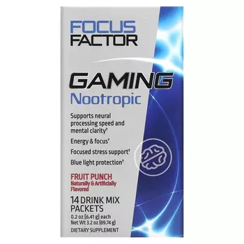 Focus Factor Gaming Nootropic Fruit Punch, 14шт