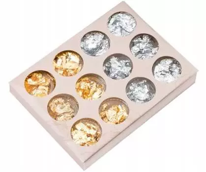 Фольга для дизайна ногтей, золото и серебро, Clavier