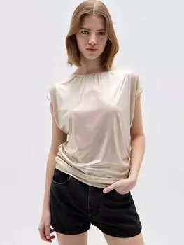 Фольгированная футболка с рукавами-кимоно Ovs, цвет golden yellow