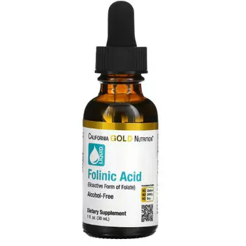 Фолиновая кислота без спирта California Gold Nutrition, 30 мл