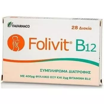 Folivit B12 Фолиевая кислота 400 мкг и витамин B12 2 мкг Fotopharmacy