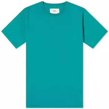 Folk-футболка с контрастными рукавами, зеленый