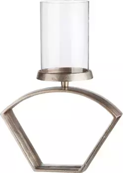 Фонарь Casablanca by Gilde "Ностро, Рождественское украшение", (1 шт.), из алюминия со стеклянной вставкой 26х20х5 см, цвет champagnerfarben