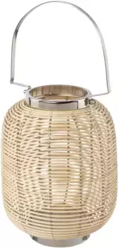 Фонарь для дома Vallenay (1 шт.), изготовлен из натуральной ивы и металла Home affaire 24 см, коричнево-серебристый