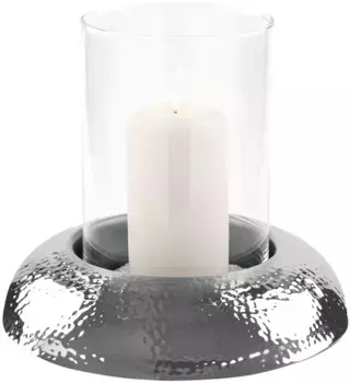 Фонарь Fink "ALDO", (1 шт.), никелированный металл/стекло - высота 24 см x 27,5 см, цвет klar, silberfarben