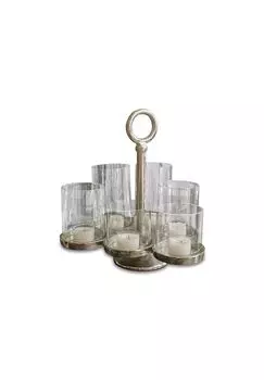 Фонарь Gjaloran серебро/прозрачный Loberon, silber/klar