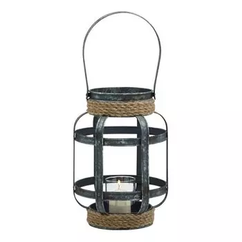 Фонарь-подсвечник в деревенском стиле с полосками