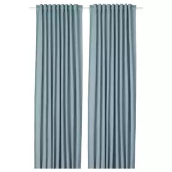 Фоновая штора, 1 пара, синяя, 145x300 см, TIBAST IKEA