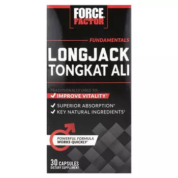 Force Factor, Longjack Tongkat Ali, эврикома длиннолистная, 500 мг, 30 капсул