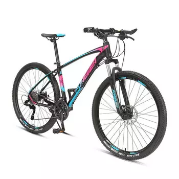 FOREVER (FOREVER) горный велосипед из алюминиевого сплава с передним и задним дисковым тормозом, велосипед с 27 регулируемыми скоростями, мужской и женский внедорожник, цветной синий, отправленный с завода
