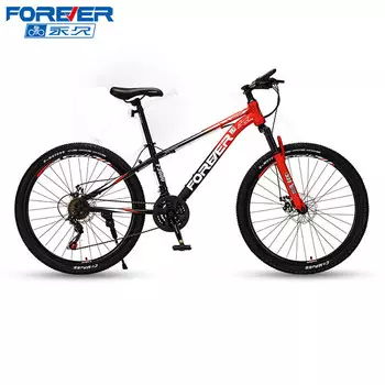 FOREVER (FOREVER) велосипед для взрослых, студентов и мужчин, горный велосипед с регулируемой скоростью, амортизационный велосипед M683, черно-красное колесо со спицами, 24 дюйма, 30 скоростей