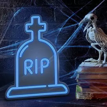 Forever Light RIP Light Neon Неоновая лампа для украшения стен на Хэллоуин с USB-портом, свет настроения, идеальный предмет декора, идеально подходит для помещения