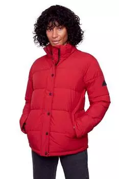FORILLON | ЖЕНСКАЯ КОРОТКАЯ СТЕГАНАЯ КУРТКА ИЗ ВЕГАНСКОГО ПУХА (ПЕРЕРАБОТАННОГО) Alpine North, темно-красный