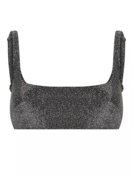 Form and Fold топ бикини The 90s Crop с блестками, серебристый