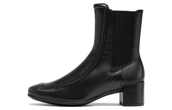 Форма 35 квадратные ботинки челси женские черные Ecco