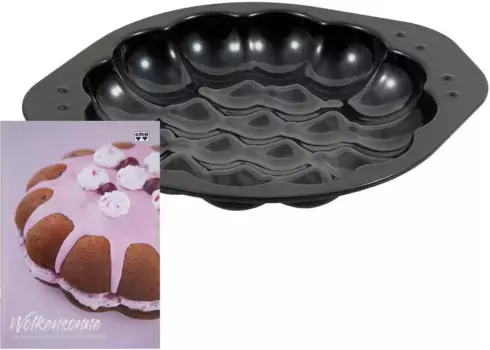 Форма для выпечки CHG "ОБЛАКО СОЛНЦЕ "Эмаль"", (набор, 2 шт.), включая буклет рецептов, Производство Германия 35х4х30 см, черный