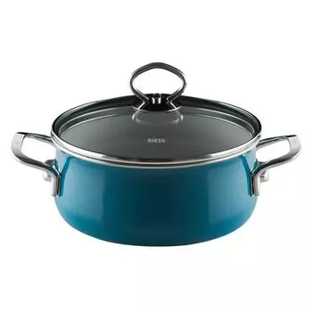 Форма для запекания риса со стеклянной крышкой 16см 1 литр Nouvelle Aquamarine особо крепкая Riess