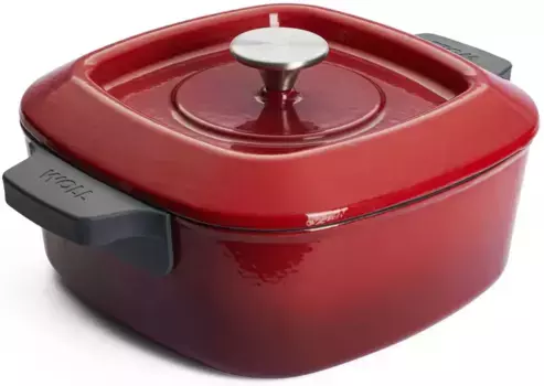 Форма для запекания WOLL "Iron", чугун, (1 шт.), 24x24 см, индукция 4,1 л + высота 9,5 см, красный