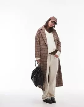 Формальное пальто с поясом в стиле Heritage Check Topshop