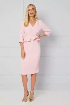 Формальное платье миди с корсажем для миниатюрных случаев Wallis, розовый