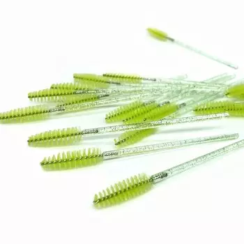 ForMe, Кисточка для ресниц нейлоновая, блестки зеленые (упаковка 50 шт.)