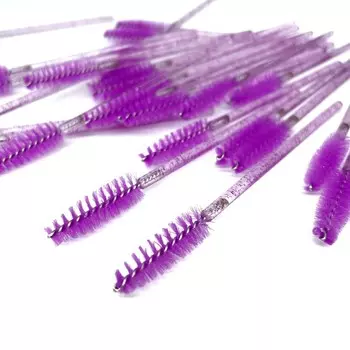 ForMe, Кисточка для ресниц нейлоновая, блестящая фиолетовая (упаковка 50 шт.)