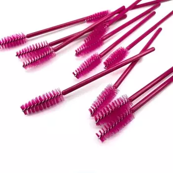 ForMe, Щеточка для ресниц, нейлон, малиновая ручка, малиновая щетина (упаковка 50 шт.)
