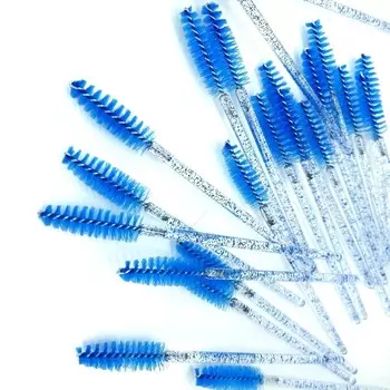 ForMe, Щеточка для ресниц нейлоновая, блестящая синяя (упаковка 50 шт.)
