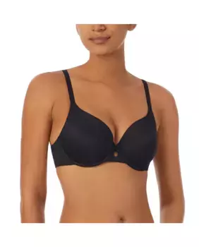 Формованный атласный бюстгальтер из микрофибры на косточках DKNY, чёрный