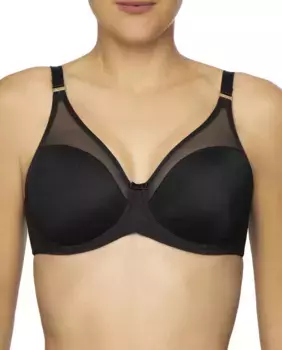 Формованный бюстгальтер на косточках и вставка из тюля Felina, черный