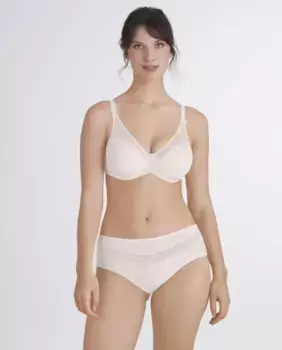 Формованный бюстгальтер на косточках с вышивкой в виде листьев Felina, розовый