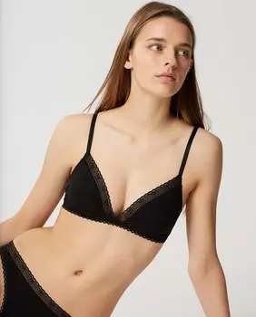 Формованный бюстгальтер с треугольными чашками без косточек и без поролона Maison Lejaby, черный