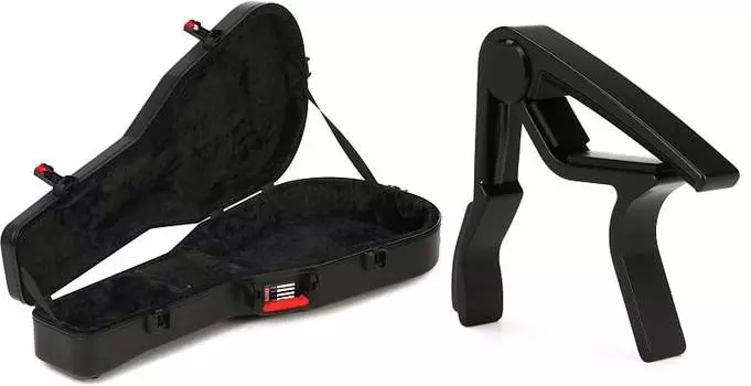 Формованный чехол для гитары Gator ATA - с защелками TSA для акустических гитар Комплект с каподастром для акустической гитары Dunlop 83CB Trigger - черный Gator + Dunlop GTSA-GTRDREAD=1 83CB=1