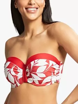 Формованный купальник-бандо Panache Oasis, ботанический красный