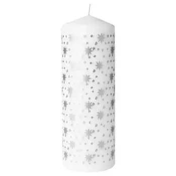 Формовая свеча, серебро, 70 час, 19 см, VINTERFINT IKEA